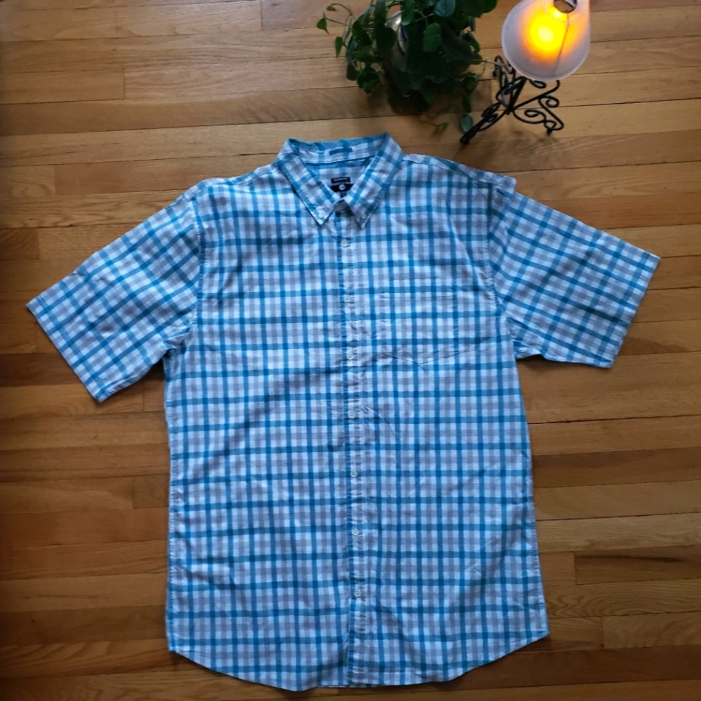 Cotton Teal Gingham Men's Shirt
